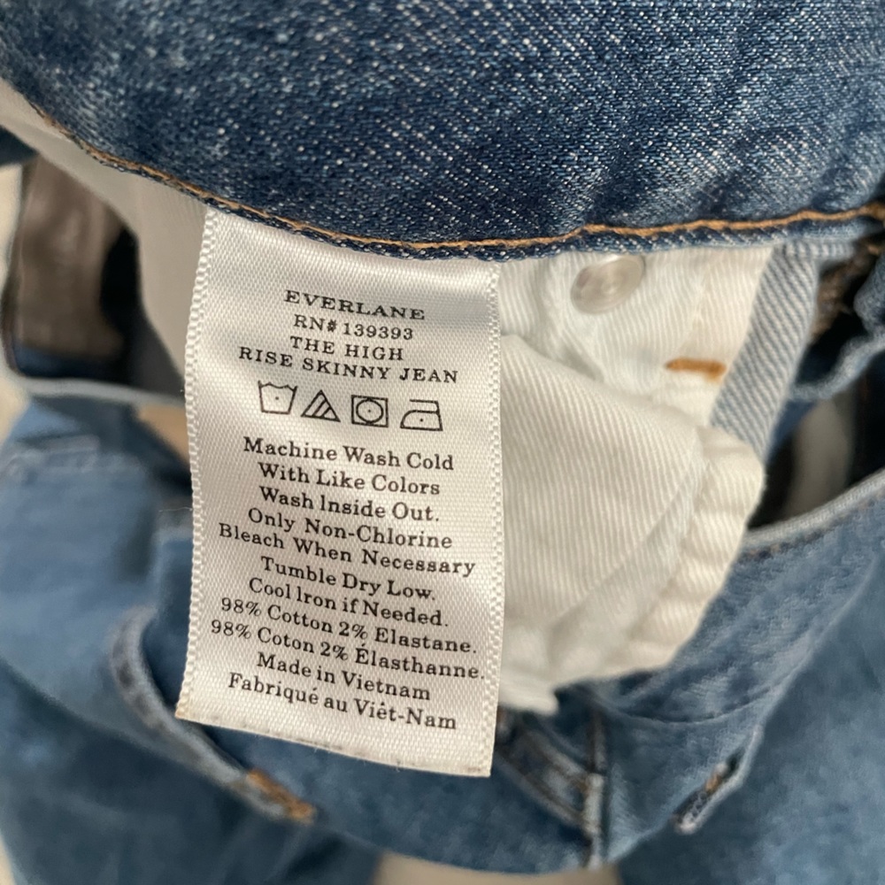 Everlane High Rise Skinny Blue Ankle Jean - Picture 3 of 7